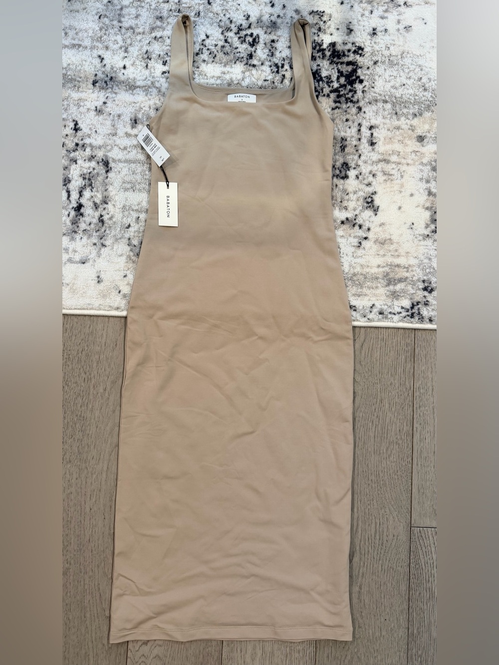 Babaton Neutral Beige Tank Midi Dress